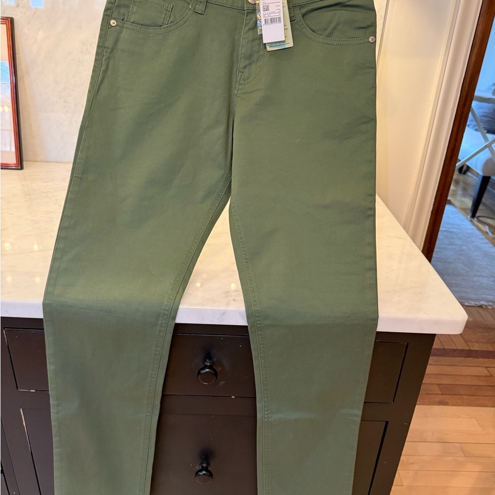 NWT Boys Green Slim Cotton 5 pocket Pants Size 3XL (13-14 yr.)